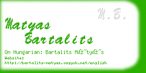 matyas bartalits business card